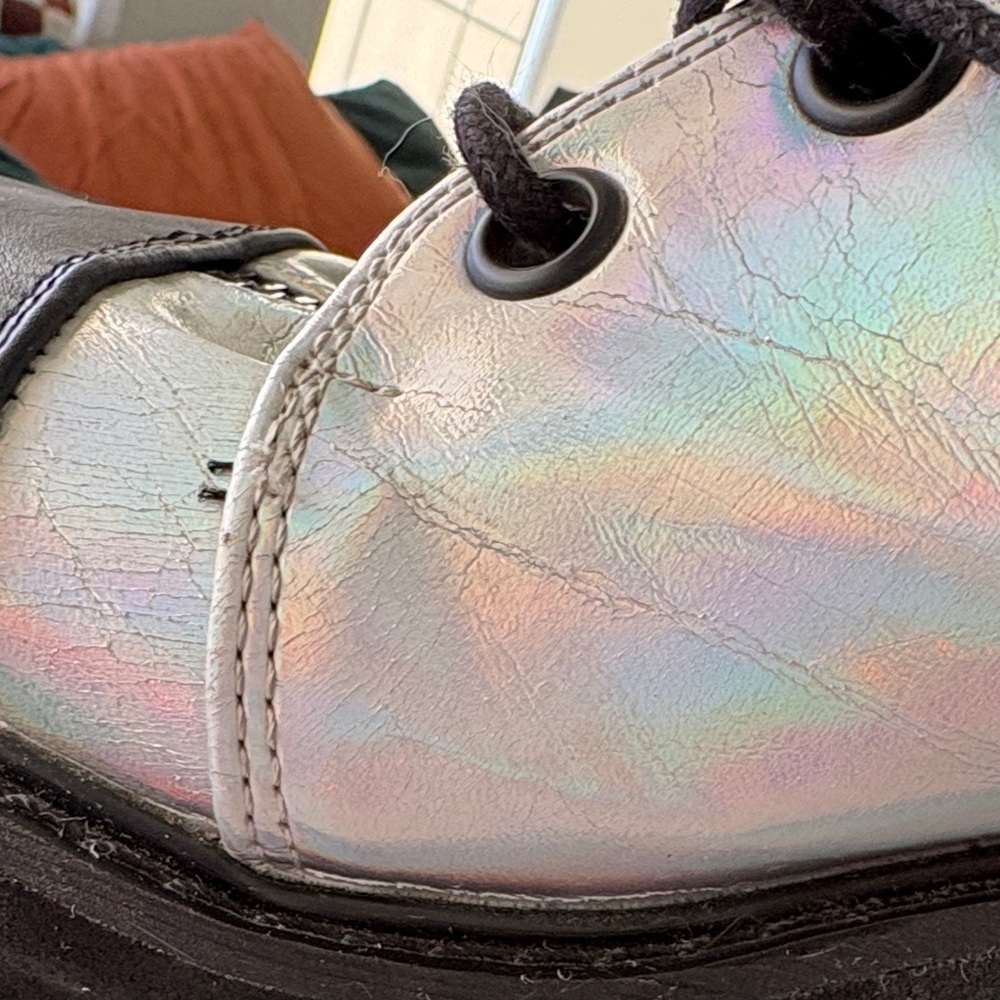 Demonia - Holographic Platform Lace-Up Boots - Sw… - image 2